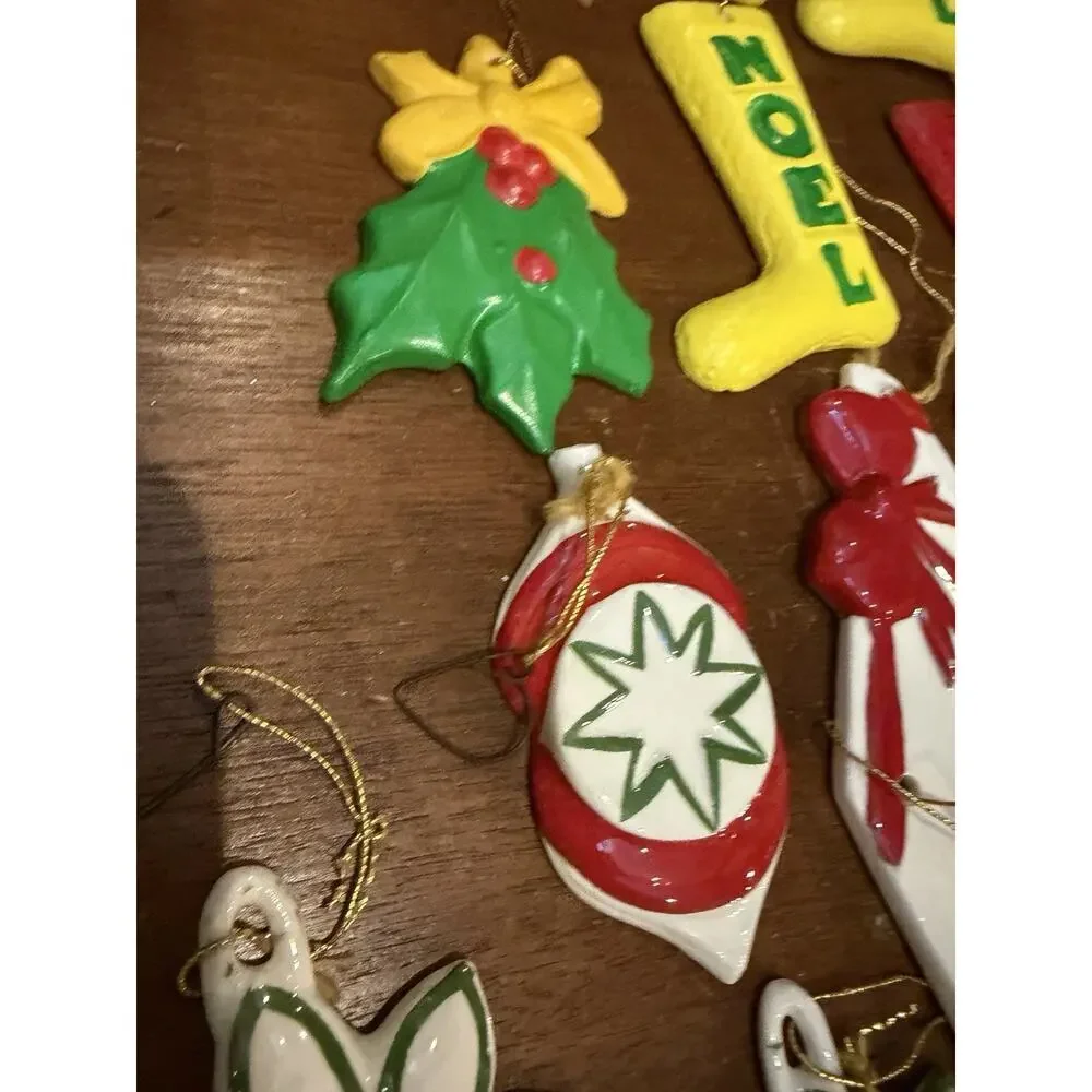 Set of 20 Vintage (early 90s)‎ Ceramic Christmas Ornaments